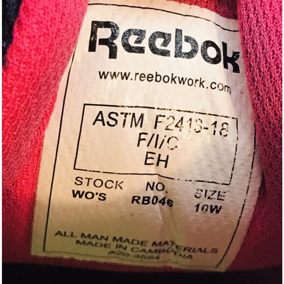 Reebok Safety Shoe ASTM F2413-18 F/I/C EH Women's 10W Memory Tech Composite Toe - Picture 9 of 11